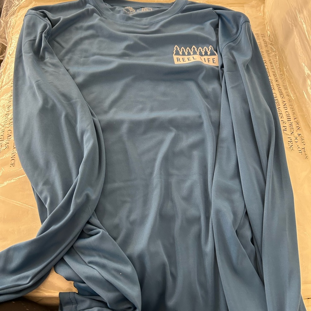 Reel Life Men’s Long Sleeve Swim Rash Guard - Blue